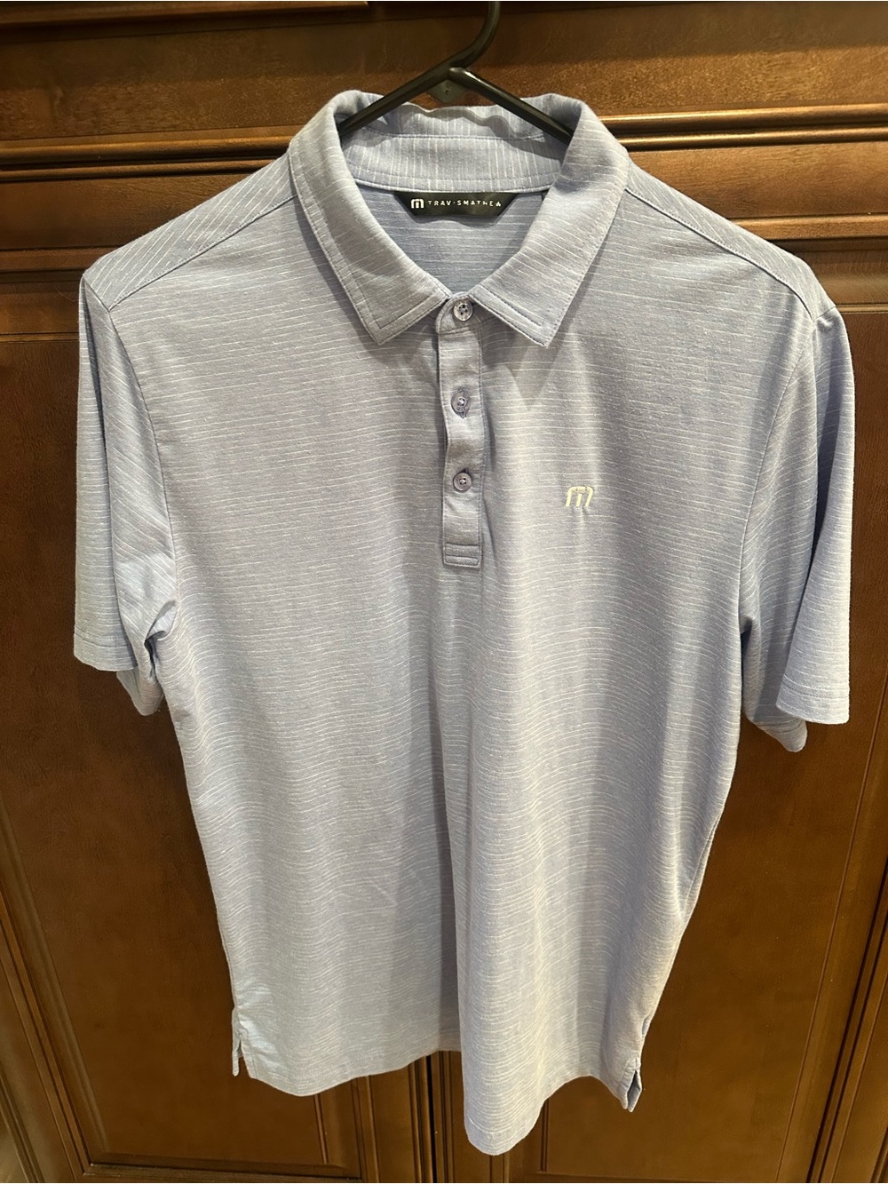 Travis Mathew Heathered Light Blue Performance Polo